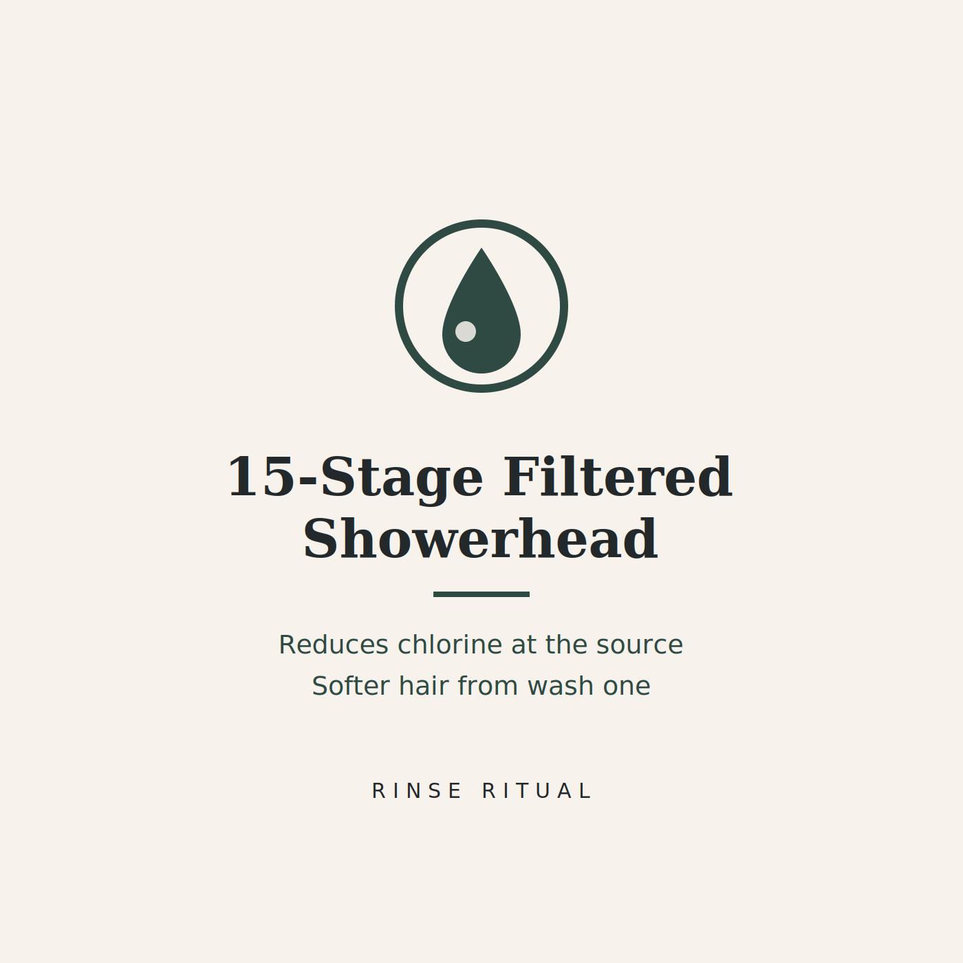 Rinse Ritual 15-Stage Filtered Showerhead — reduces chlorine, softer hair from wash one