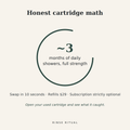 Rinse Ritual replacement filter cartridge — about 3 months of daily showers, $29
