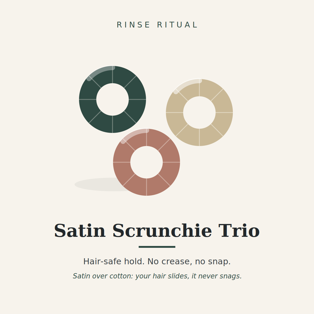 Satin Scrunchie Trio — Rinse Ritual